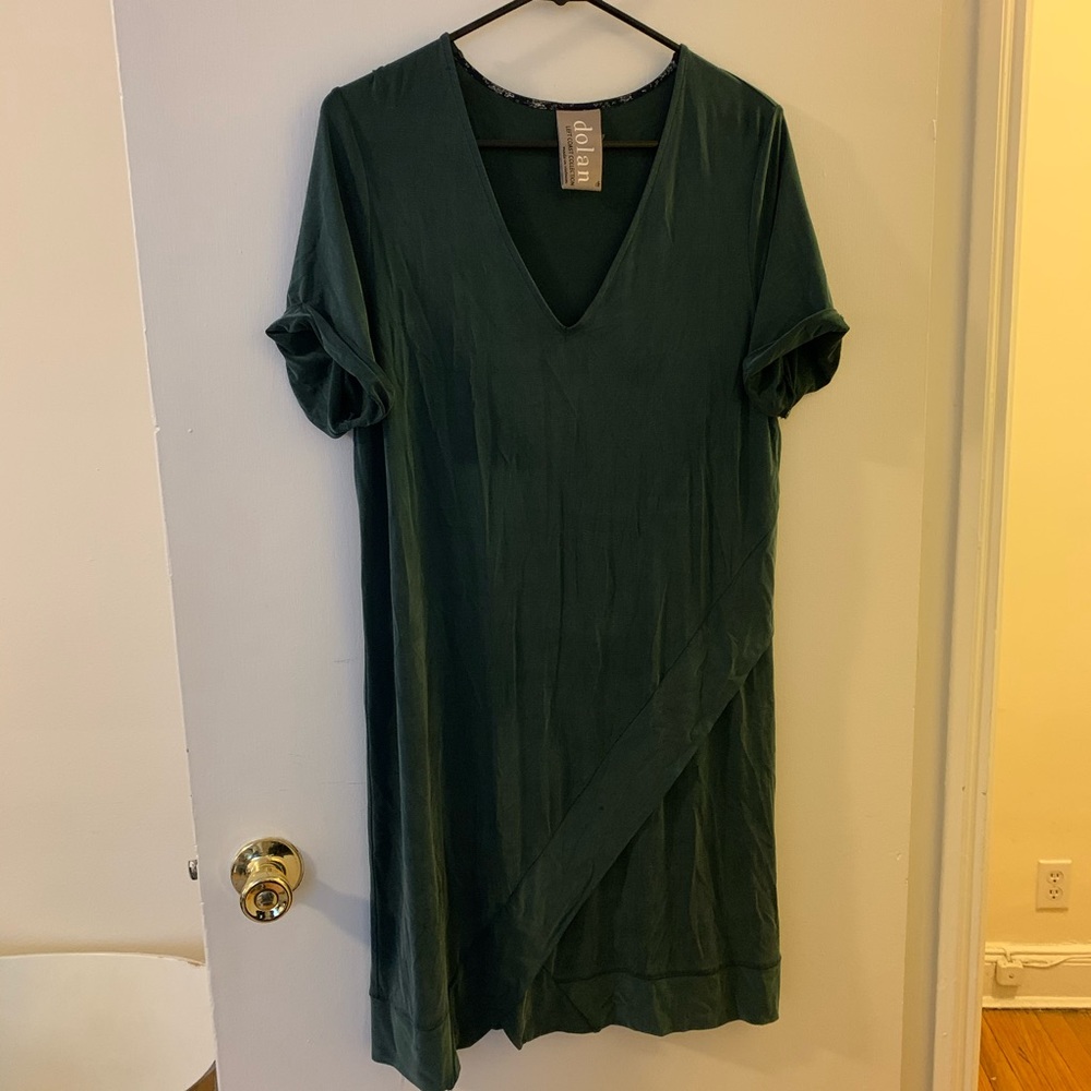 Dolan Left Coast plunge tunic dress, forest green